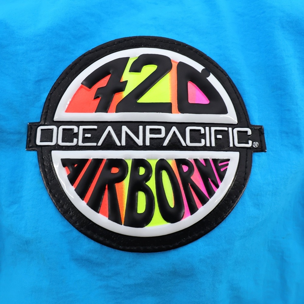 Ocean Pacific Vintage‎ Airborne Windbreaker Pullover Blue Womens Medium Flaws